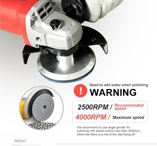 SHDIATOOL 4 - Inch Diamond Polishing Pads Wet Sanding Disc with White Bond Grit 400 for Marble Granite Stone 8Pcs