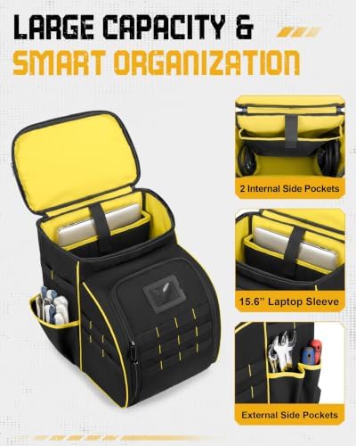YARWO Welding Tool Backpack for Men, Tool Bag for Welding Tools and Helmet
