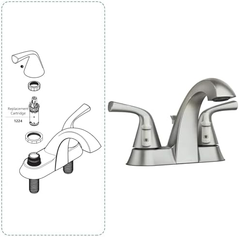 1224 1224B Faucet Cartridge Compatible with Moen Two Handle Faucets, 2 Pack