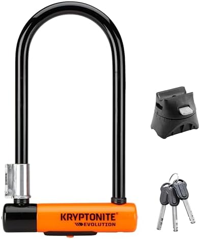 Kryptonite Evolution Standard Bike U-Lock, 14mm Steel Shackle & 3 Keys