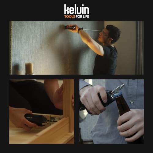 Kelvin Tools - Kelvin 36 Urban Multi Tool Screwdriver Set - All in One Hand Tool With 26 Interchangeable Bits, Tape Measure, Liquid Level, Hammer, Flashlight, Corkscrew and Magnetic Tip