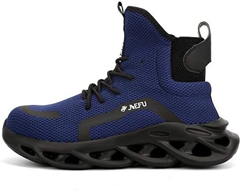 XUNRUO Work Safety Boots for Men and Women Steel Toe Lightweight Breathable Pull on Construction Boots