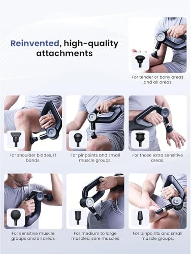 BOB AND BRAD D6 Pro Massage Gun Deep Tissue Percussion with 16mm Amplitude 85lbs Stall Force, FSA Eligible & HSA Approved Professional Muscle Massager for Athletes, Quiet Electric Back Massager