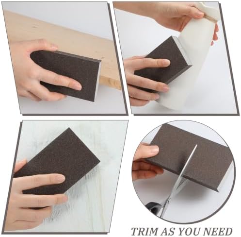 Gisafai 200 Pcs Dual Angle Sanding Sponge Bulk, 80/120 Grit Double Sided Reusable Washable Sponge Sandpaper Block for Drywall, Wood, Metal, Glass, Med/fine