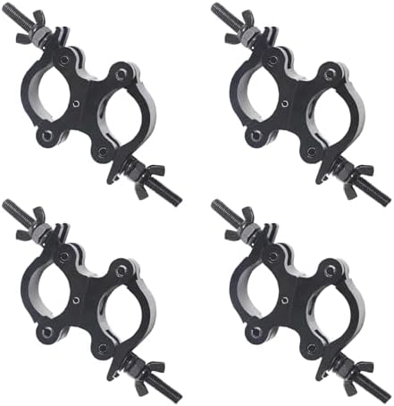 40-52mm (1.57-2.05") Heavy-Duty Truss Clamps (4-Pack), Dual Swivel O-Clamps for Set Up a Stage