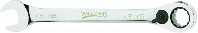 Williams JHW1226RC Reversible Ratcheting 12 Point SAE Combination Wrench, with High Polish Chrome Finish - 13/16-Inch