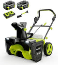 SnapFresh 40V Electric Snow Blower Cordless - 2 x 5.0Ah Battery 20 Inch Brushless Snow Blower with Fast Charger, Built-in Dual LED Headlights, Electric Snowblower for Driveways & Sidewalks