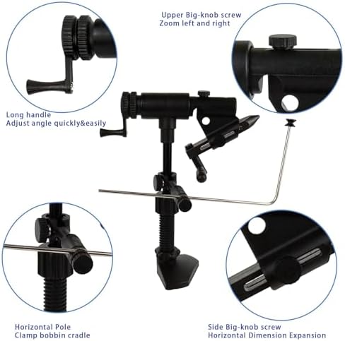 Riverruns II Generation Rotary Fly Tying Vise 360 Degree Rotation Ultra Light Rotary Fly Vise