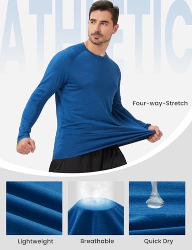 MLYENX 7 Pack Long Sleeve Shirts for Men Sun Protection Quick Dry