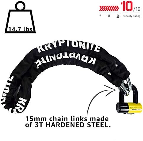 Kryptonite New York Legend 1515 Bike Chain Lock, 5ft Heavy Duty Steel