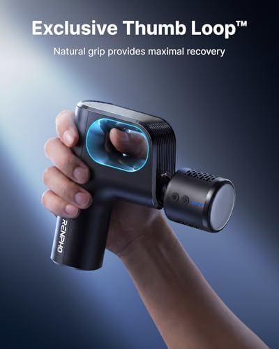 RENPHO Active Mini Thermacool Massage Gun with Heat and Cold, Thumb Loop