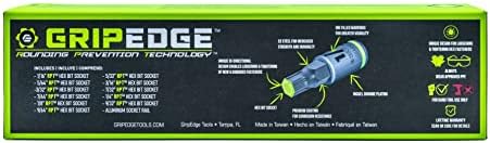 GRIPEDGE HEX Bit Socket Set | 11-PC - 1/4'' Drive Short SAE RPT Hex Driver Set | Sizes 1/16'' - 9/32'' | Made With S2 Steel | Includes Premium Aluminum Storage Rail |