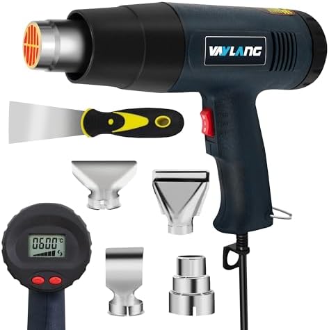 Heat Gun 1800W 122℉-1202℉（50℃- 650℃）Fast Heating Heavy Duty Hot Air Gun Kit Variable Temperature Control