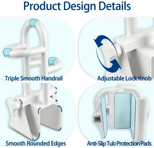 Bathtub Safety Rail for Seniors, Shower Grab Bar for Bathroom