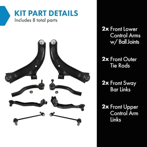 TRQ Front Steering & Suspension Kit Control Arm Link Control Arm with Ball