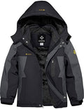 GEMYSE Boy's Waterproof Ski Snow Jacket Fleece Kids Winter Coat with Hood