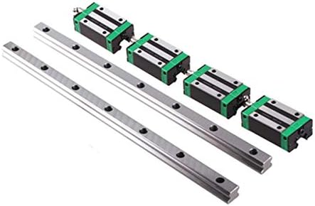 Linear Guide Rail 2 X HGR 15-300mm Linear Slide Rail + 4 X Bearing Blocks Linear Guideway Rail for DIY CNC Routers Lathes Mills