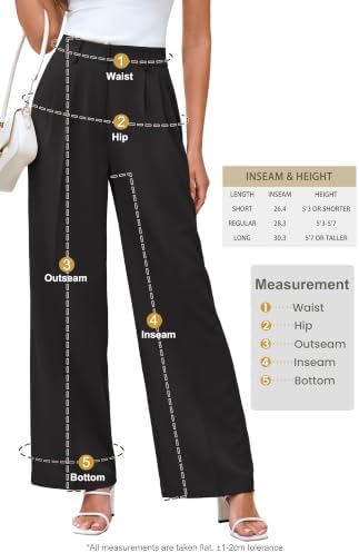 KICZOY Women Casual Wide Leg Dress Pants High Waist Lightweight Flowy Pants