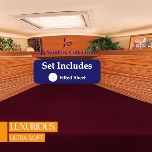JS Sanders XL V Berth Boat Sheet 1 Pcs 600 TC Egyptian Cotton, Burgundy