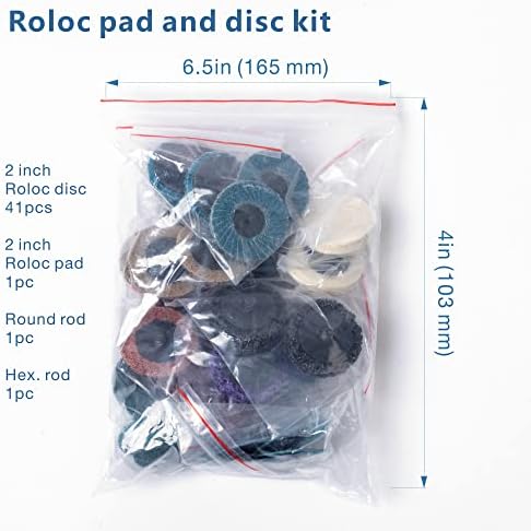 44Pcs Roll Lock 2 inch Sanding Discs Set, Surface Conditioning Disc, Quick Change Disc with 1/4 inch Holder for Die Grinder Sanding Disc Surface Strip Grind Polish Burr Paint Removal