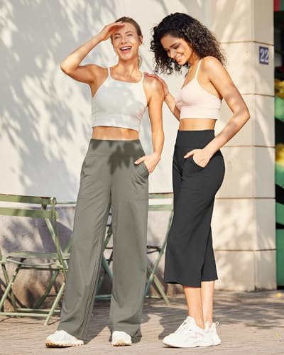 G4Free Yoga Pants for Women Wide Leg Pants with Pockets High Waisted