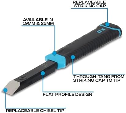 OX Pro 3/4" Replaceable Tip Wood Chisel with Holster - Framing Chisel Set
