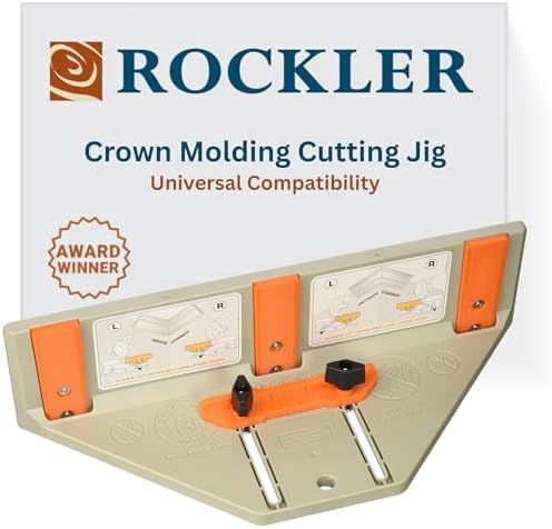 Rockler Cut Crown Molding Jig for Miter Saw w/Adjustable Fence, Easy Fit