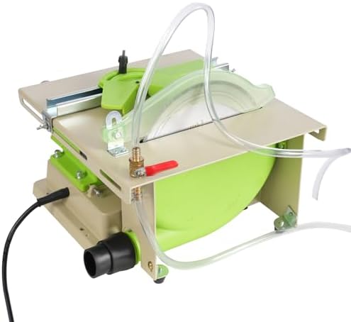 1380W Mini Table Saw Jewelry Rock Polishing Machine 7000RPM Adjustable Speed, Buffer Bench Lathe Polisher with Dust Collection, for Jade, Jewelry, DIY Crafting & Metal Cutting