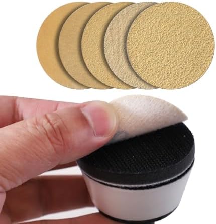 Bowl Sander Tool Kit, Wood Lathe Tool with 13in Long Hardwood Handle, Bearing Head, Rotatable Spindle Head, 1in 2in Pads 50pcs Sanding Discs, Woodworking Passive Rotary Sander