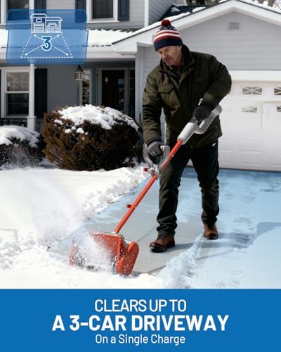 Litheli Cordless Snow Shovel, 13-Inch Battery-Powered Snow Blower with 4.0Ah Battery, Easy to Use Snow Thrower for Driveways, Sidewalks, Decks & Patios