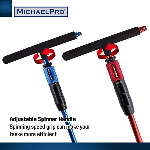 MichaelPro Gift Edition 1/4" & 3/8" Drive 2 Way Speed Adjustable T Handle Wrench Set, Patented Design with Spinner Handle, 3 Level Grip Positions, T Bar Socket Wrench Set, MP009015-XM
