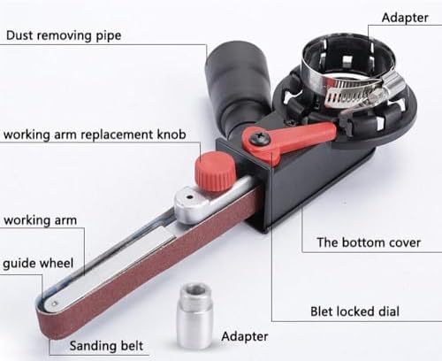 SagaSave Mini Belt Sander Sanding Head Adapter Electric Angle Grinder Sander Head Attachment for M14 Thread Spindle Electric Angle Grinder