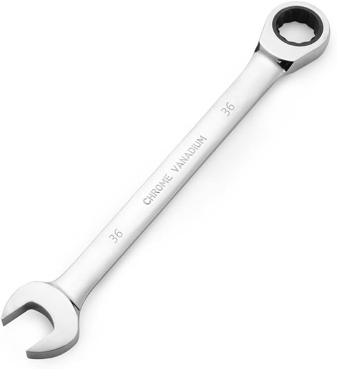 FLZOSPER 36mm Metric Ratchet Wrench,Box End Head 72-Tooth Ratcheting Combination Wrench Spanner