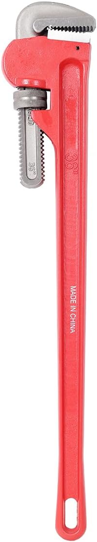 Pipe Wrench 36 Inch, Rigid Pipe Wrench Sets Steel Adjustable | Professional Heavy Duty Hangable Design for Plumbing, Home, Vehicle Repair (36" Red Wrench)