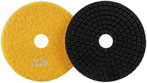 Diamond Polishing Pad, 4 inch 100 mm 150 Grit Sanding Discs for Grinder & Polisher, Hook and Loop Backing Pad for Grinding Buffing Granite Marble Concrete Stone (1 Piece)