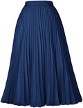 GRACE KARIN Pleated Midi Skirt for Women Chiffon A-Line Outfits