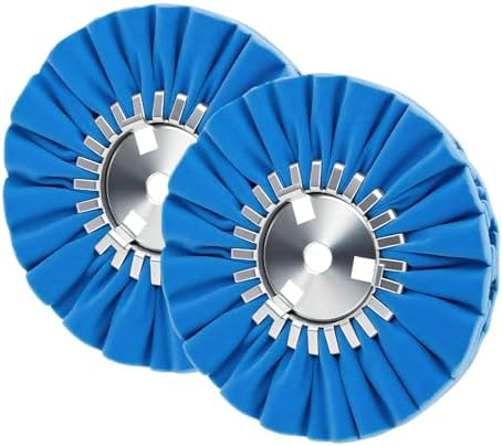 8" Blue Airway Buffing Wheel,5/8'' Arbor Hole,12 Plys/Coarse Polishing for Angle Grinder,2PCS
