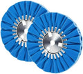8" Blue Airway Buffing Wheel,5/8'' Arbor Hole,12 Plys/Coarse Polishing for Angle Grinder,2PCS