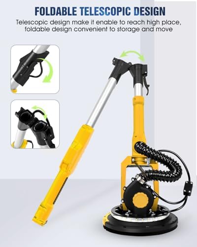 MYTOL 7.2A Drywall Sander with Vacuum, LED, 6-Speed