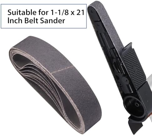 Taokyid 1-1/8 x 21 Inch Sanding Belts 120 240 400 600 800 1000 Grit 18 Pcs