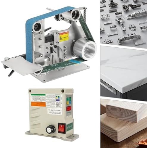 0.75KW Belt Sander 0-5000RPM Variable Speed, Industrial Grinder with Digital Display for Metal/Wood, 50x915mm Sanding Belt