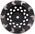 High Performance Diamond Grinding Cup Wheel, 7’’ Aggressive Arrow Segment Grinding Wheel for Concrete Thin Epoxy Coating Removal, 5/8"-11 Arbor, 30/40 Grit, 10 Segments