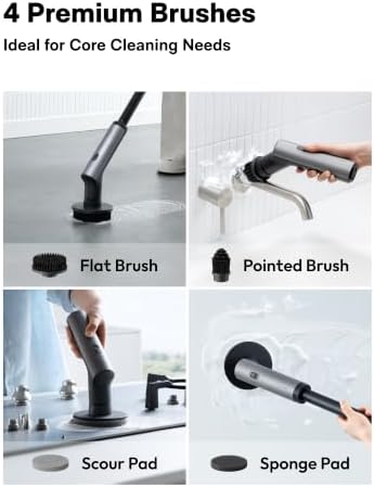 HOTO Swift™ Easycare Cordless Electric Spin Scrubber, for Bathroom, Tile