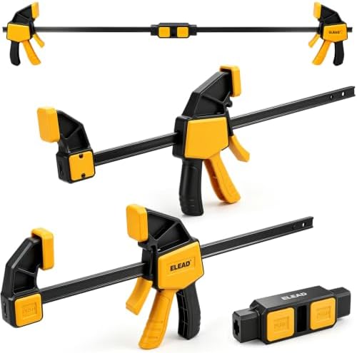 3-Pack Wood Clamps for Woodworking, 12 Inch Bar Clamps with Clamp Connector, Quick-Release Wood Clamps with 150 LBS Load Limit, Trigger Clamp Set for Woodworking DIY Projects