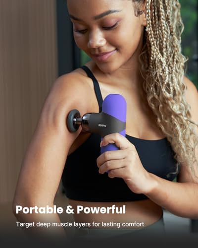 RENPHO Mini Thermal Massage Gun with Heat, Color Silicone Casing, 4 Speeds