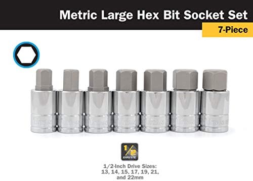 Titan 16157 Metric Large Hex Bit Socket Set, 7 Piece