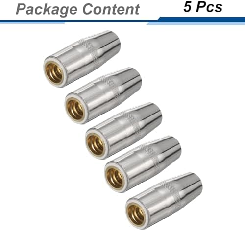 HARFINGTON 5pcs Mig Welding Gun Nozzle 1/2" Orifice KP2742-1-50R Gas Welding Gun Nozzle Copper Nickel Plating Welding Gun Accessory for 250L PRO Curve 200 MIG Gun 200A/300A/400A Parts