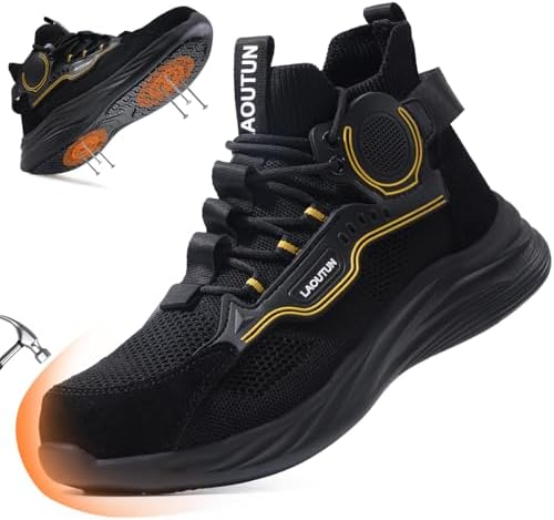 LAoutun Steel Toe Shoes for Men Work Shoes Safety Sneakers Lightweight