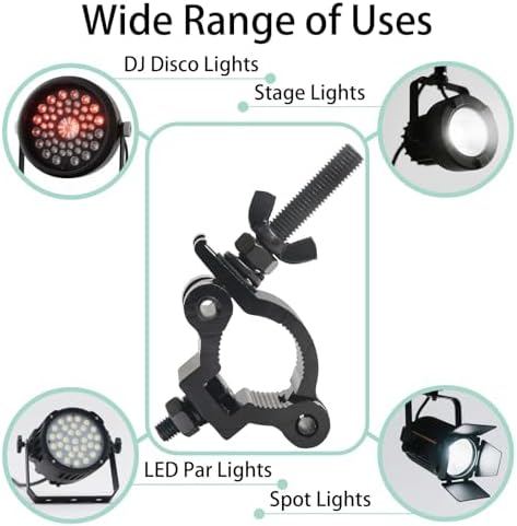 jindaaduio Stage Light Clamp, Lighting Truss for DJ light, 38mm-42mm Light Hook, Truss O-Clamp Used for Par Light,Spotlight and Moving Head(2 pcs Black)