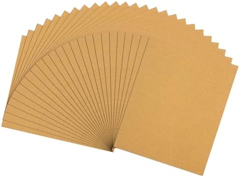 25 Pcs 100 Grit Sandpaper 4.5 x 5.5 Inch Sand Paper Alumina Gold